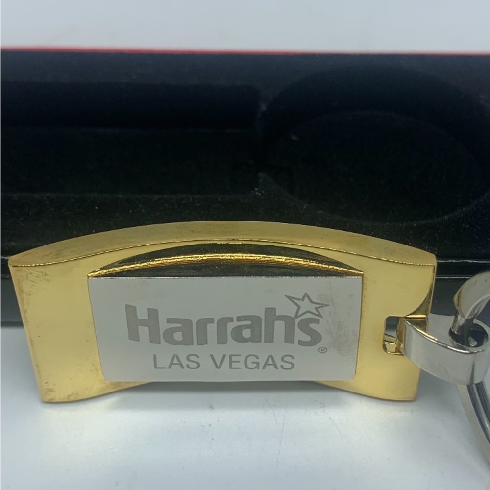Vintage Harrah’s Las Vegas Money Clip Key Chain Attractive Gold and Silver Tone